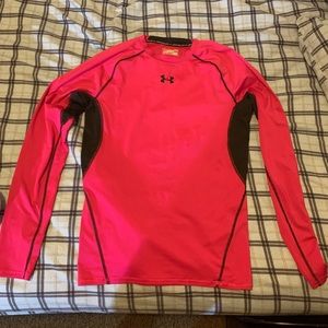 Pink Long sleeve Under Armour compression shirt